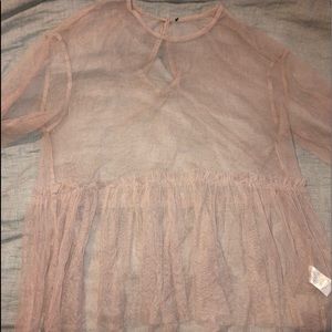 Adorable pink sheer shirt from Forever 21.